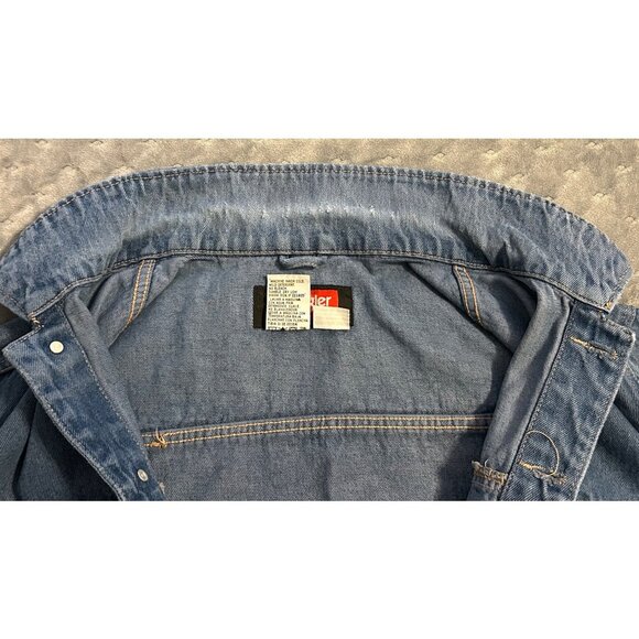 Wrangler Hero Denim Jean Jacket XL Blue Cotton Button Front Western Cowboy - Picture 5 of 9